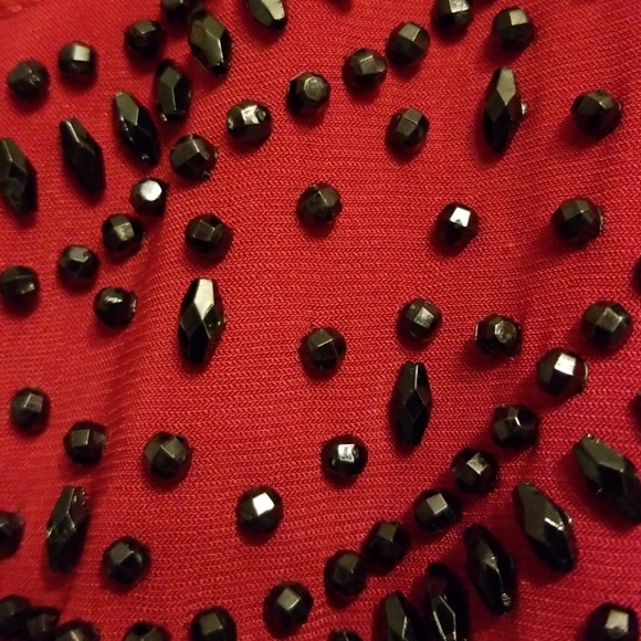 Beautiful,  fancy top. Detailed with black beading - Picture 2 of 4